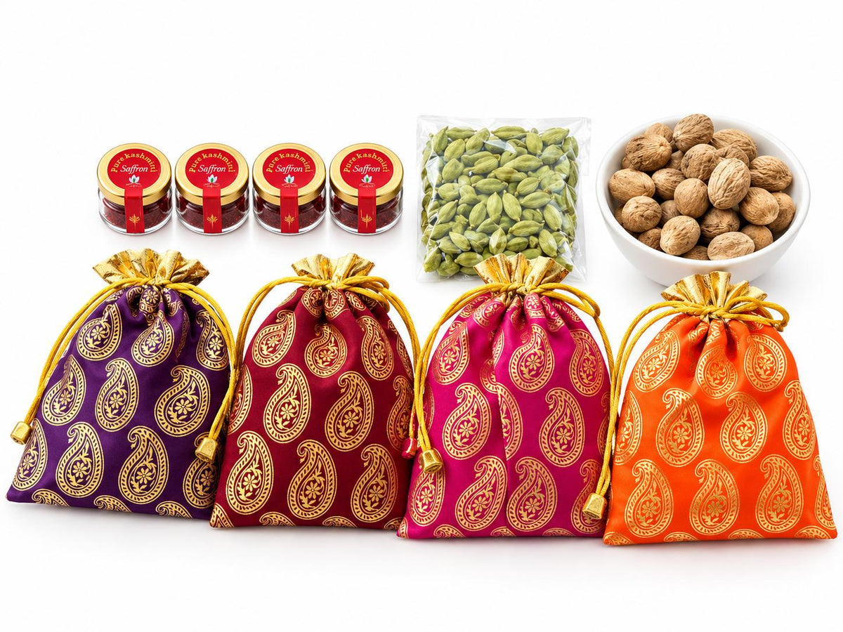 Diwali Spice Gift Bag – Saffron, Cardamom & Nutmeg